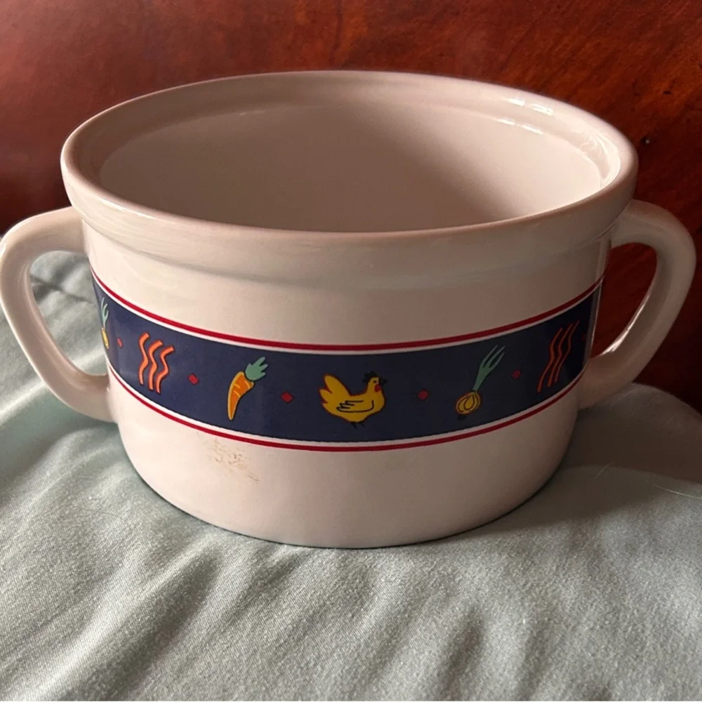 Vintage FTD Ceramic Soup Bowl with Handles
